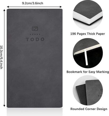 2Pcs to Do List Notebook, 196 Pages Planner Pocket Notebook, Leather Cover Daily to Do List Notepad, Small Undated Planner Checklist Notebook for Home, Office Supplies, Study, Work, School in Saudi Arabia