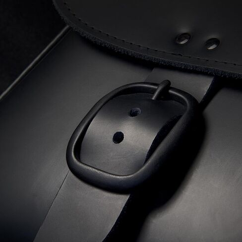 Willie & Max Black Leather Motorcycle Swingarm Bag for Softail/Triangulated Swingarm Models - Chrome Buckle - Made in USA [59823-08] in Kuwait