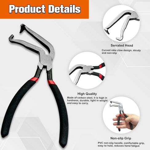 37960 Electrical Disconnect Pliers,8in Automotive Electrical Connector Pliers for Push Tab Style Plugs,Straight Head Black in Kuwait