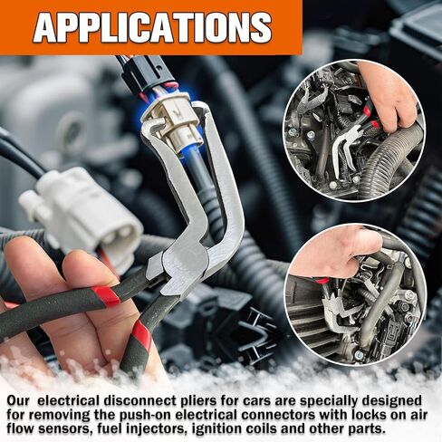 37960 Electrical Disconnect Pliers,8in Automotive Electrical Connector Pliers for Push Tab Style Plugs,Straight Head Black in Kuwait