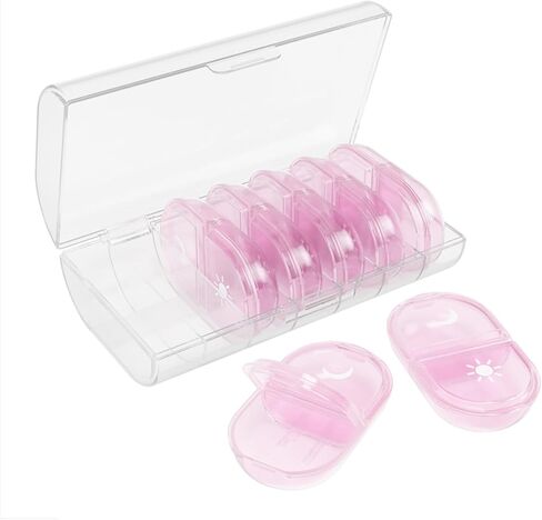 EZY DOSE Weekly (7-Day) AM/PM Pill Organizer with Case, Portable Medication Dispenser, Travel-Friendly Durable Pill Box with 2X Day Compartments for Vitamins and Supplements, Pink in Saudi Arabia