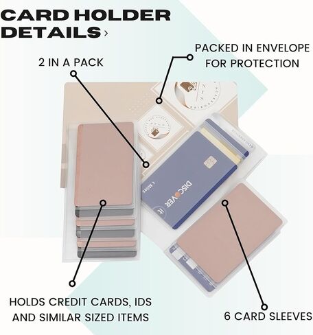 Pack of 2 Clear Plastic Wallet Inserts, Vinyl Sleeves Made for Credit Cards, Driver License, Pictures, Student IDs and Trimmed Photos (Trifold_12Page) in Saudi Arabia