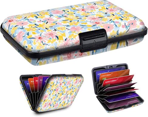 Mini RFID Aluminum Credit Card Holder for Women Men, Slim Business Hard Card Case, Cute Card Wallet ID Case Cute Skeleton Flag in Kuwait