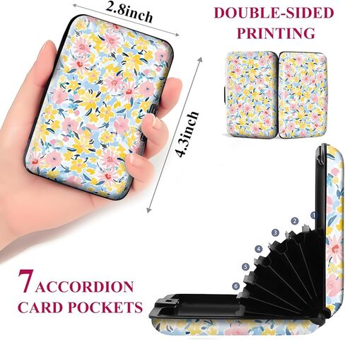 Mini RFID Aluminum Credit Card Holder for Women Men, Slim Business Hard Card Case, Cute Card Wallet ID Case Cute Skeleton Flag in Kuwait