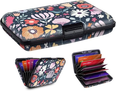 Mini RFID Aluminum Credit Card Holder for Women Men, Slim Business Hard Card Case, Cute Card Wallet ID Case Cute Skeleton Flag in Kuwait