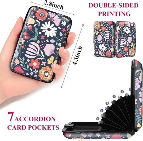 Mini RFID Aluminum Credit Card Holder for Women Men, Slim Business Hard Card Case, Cute Card Wallet ID Case Cute Skeleton Flag in Kuwait