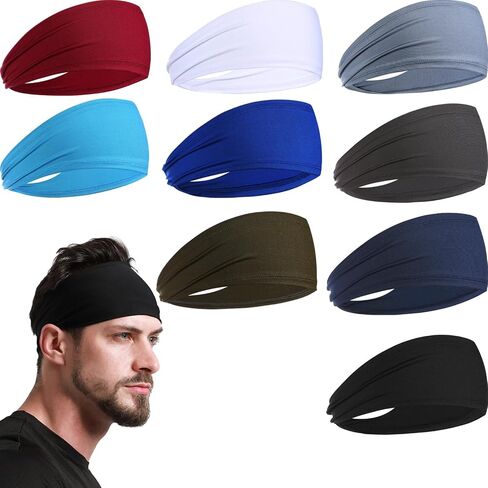 Sports Headband for Men, Stretchy Unisex Sweatband for Running, Cycling, Yoga, Workout, Hairband for Women and Mens in Saudi Arabia