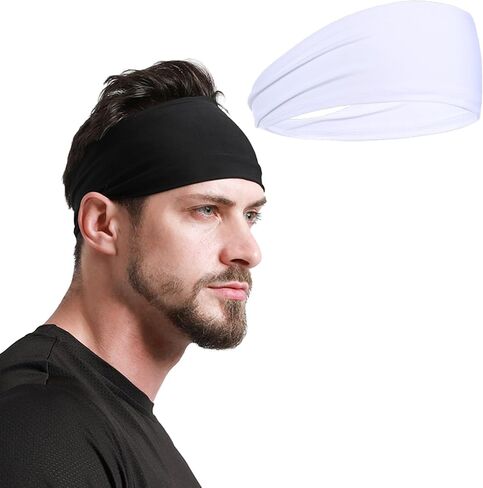 Sports Headband for Men, Stretchy Unisex Sweatband for Running, Cycling, Yoga, Workout, Hairband for Women and Mens in Saudi Arabia