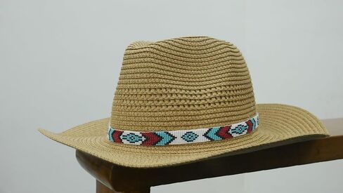 Handmade Beaded Hatband Native American Style Seed Bead Hatband Western Hatband for Hats-2 (Pattern-5) in Saudi Arabia