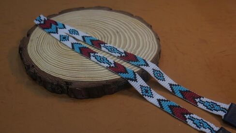 Handmade Beaded Hatband Native American Style Seed Bead Hatband Western Hatband for Hats-2 (Pattern-5) in Saudi Arabia