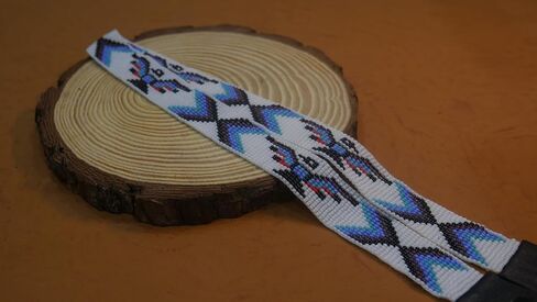 Handmade Beaded Hatband Native American Style Seed Bead Hatband Western Hatband for Hats-2 (Pattern-5) in Saudi Arabia