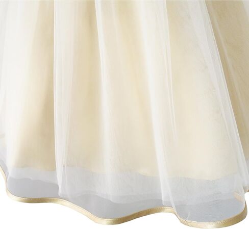 Sunny Fashion Girls Dress Shinning Sequins Beige Tulle Layers Wedding Pageant in Saudi Arabia