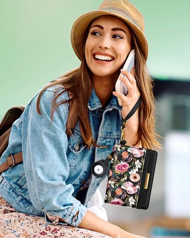 Slohif Airtag Passport Holder Cover Wallet Case for Travel Women - Leather RFID Blocking Passport Book Multiple Personalized Organizer Slim Portable Carrier Card Slots Protector Sleeve Butterfly in Saudi Arabia