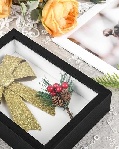 2 Pack 5x7 Small Shadow Box Frame with Plexiglass, Wood Frame Display Case Box for Memorabilia, Dried Flowers, Medal, Crafts, Tickets and Photos (White, 5x7) in Saudi Arabia