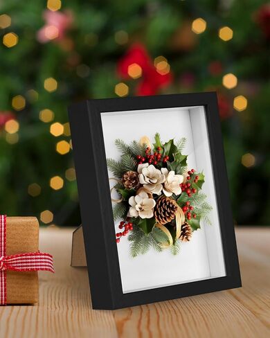 2 Pack 5x7 Small Shadow Box Frame with Plexiglass, Wood Frame Display Case Box for Memorabilia, Dried Flowers, Medal, Crafts, Tickets and Photos (White, 5x7) in Saudi Arabia