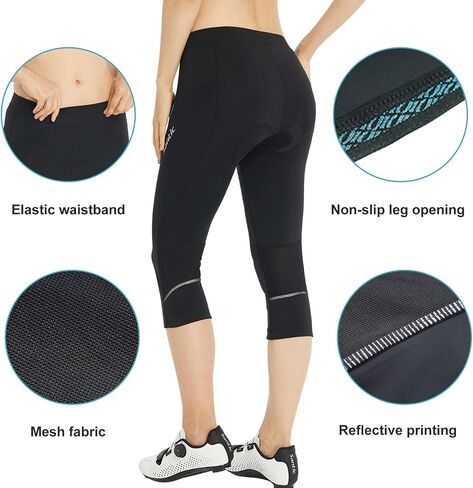 Santic Women's Bike Pants 4D Padded Cycling Capris Shorts 3/4 Biking Tights Bicycle Capris in Saudi Arabia