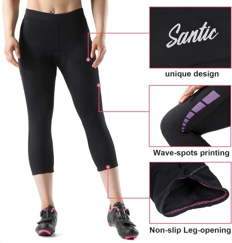 Santic Women's Bike Pants 4D Padded Cycling Capris Shorts 3/4 Biking Tights Bicycle Capris in Saudi Arabia