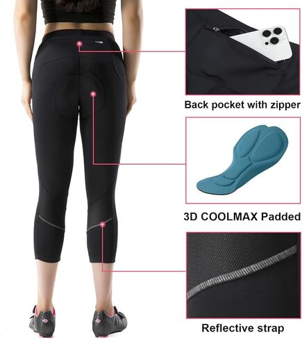 Santic Women's Bike Pants 4D Padded Cycling Capris Shorts 3/4 Biking Tights Bicycle Capris in Saudi Arabia
