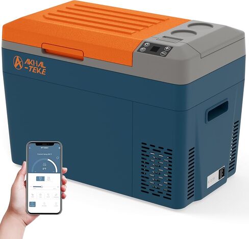 12 Volt Refrigerator, 32 Quart(30L) Portable Refrigerator Freezer(-7℉~50℉) APP Control Car Fridge Cooler with Compressor 12/24V DC and 110-240V AC for Car, Camping and Home Use in Saudi Arabia