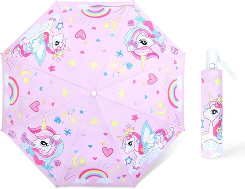 المظلة المظلة القابلة للطي المظلة مع الحماية من الأشعة فوق البنفسجية المحمولة فتح/إغلاق تصميم آمن مضاد للرياح مقاومة للرياح ، ومضغوط ، وخفيفة الوزن ، المظلة اللطيفة للفتيات والفتى in Kuwait