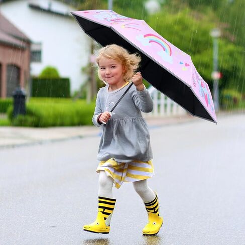 المظلة المظلة القابلة للطي المظلة مع الحماية من الأشعة فوق البنفسجية المحمولة فتح/إغلاق تصميم آمن مضاد للرياح مقاومة للرياح ، ومضغوط ، وخفيفة الوزن ، المظلة اللطيفة للفتيات والفتى in Kuwait