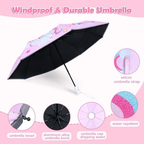 المظلة المظلة القابلة للطي المظلة مع الحماية من الأشعة فوق البنفسجية المحمولة فتح/إغلاق تصميم آمن مضاد للرياح مقاومة للرياح ، ومضغوط ، وخفيفة الوزن ، المظلة اللطيفة للفتيات والفتى in Kuwait