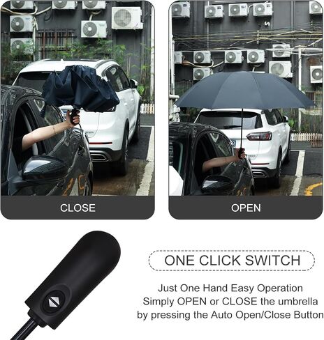 Inverted Umbrella 54 inch Large Windproof Umbrellas Auto Open And Close Compact Reverse Closed, Folding Storage for Women And Men, Travel Foldable Large Size Oversize Fold 10 Ribs Sturdy in Saudi Arabia