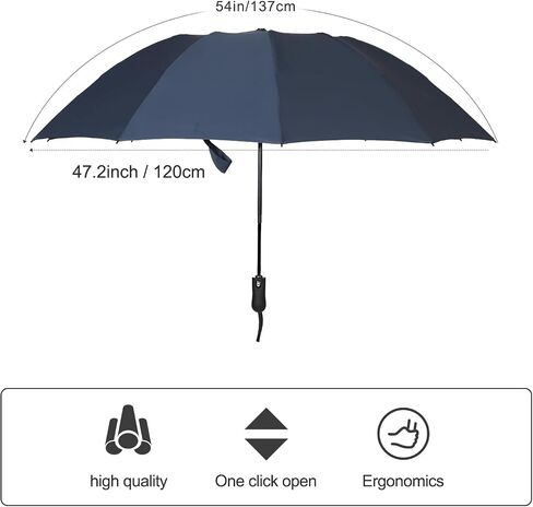 Inverted Umbrella 54 inch Large Windproof Umbrellas Auto Open And Close Compact Reverse Closed, Folding Storage for Women And Men, Travel Foldable Large Size Oversize Fold 10 Ribs Sturdy in Saudi Arabia