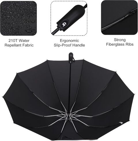 Inverted Umbrella 54 inch Large Windproof Umbrellas Auto Open And Close Compact Reverse Closed, Folding Storage for Women And Men, Travel Foldable Large Size Oversize Fold 10 Ribs Sturdy in Saudi Arabia