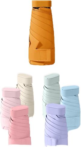 Mini Travel Sun Umbrella for Purse - Small Compact UV Protection, Lightweight Portable Parasol, Windproof for Women, Men, Kids in Kuwait
