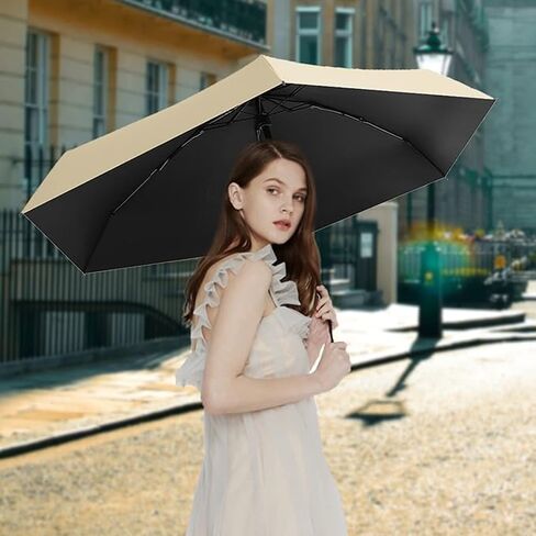 Mini Travel Sun Umbrella for Purse - Small Compact UV Protection, Lightweight Portable Parasol, Windproof for Women, Men, Kids in Kuwait