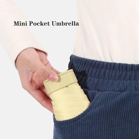 Mini Travel Sun Umbrella for Purse - Small Compact UV Protection, Lightweight Portable Parasol, Windproof for Women, Men, Kids in Kuwait