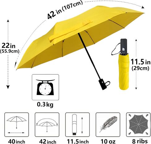 Windproof Travel Umbrella Sturdy Fiberglass Frame Compact Umbrella Auto Open Close Portable UV Protection. in Saudi Arabia