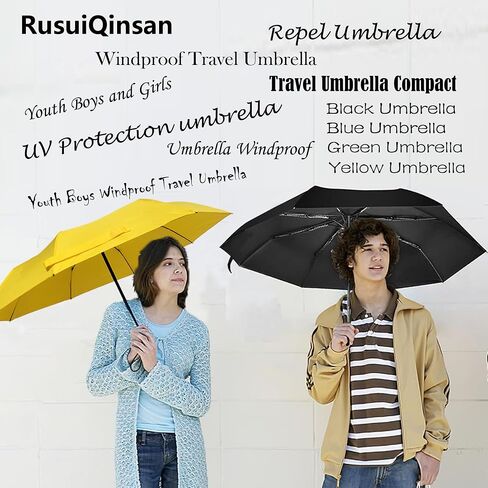 Windproof Travel Umbrella Sturdy Fiberglass Frame Compact Umbrella Auto Open Close Portable UV Protection. in Saudi Arabia