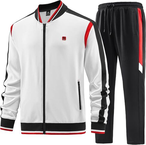 ANOTWENER Men's Casual 2 Piece Tracksuit Sets Long Sleeve Full Zip Jacket and Sweatpants Jogging Sport Outfits Sweatsuits in Saudi Arabia