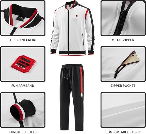 ANOTWENER Men's Casual 2 Piece Tracksuit Sets Long Sleeve Full Zip Jacket and Sweatpants Jogging Sport Outfits Sweatsuits in Saudi Arabia