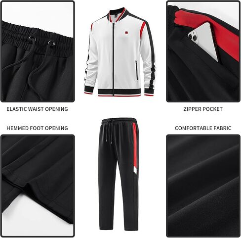 ANOTWENER Men's Casual 2 Piece Tracksuit Sets Long Sleeve Full Zip Jacket and Sweatpants Jogging Sport Outfits Sweatsuits in Saudi Arabia