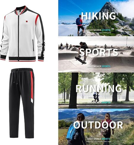 ANOTWENER Men's Casual 2 Piece Tracksuit Sets Long Sleeve Full Zip Jacket and Sweatpants Jogging Sport Outfits Sweatsuits in Saudi Arabia