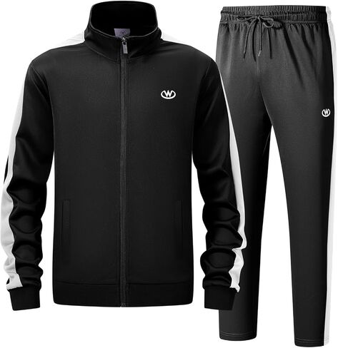 ANOTWENER Men's Casual 2 Piece Tracksuit Sets Long Sleeve Full Zip Jacket and Sweatpants Jogging Sport Outfits Sweatsuits in Saudi Arabia