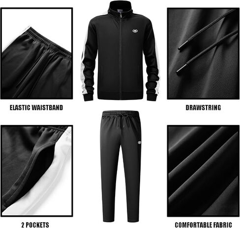 ANOTWENER Men's Casual 2 Piece Tracksuit Sets Long Sleeve Full Zip Jacket and Sweatpants Jogging Sport Outfits Sweatsuits in Saudi Arabia