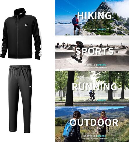 ANOTWENER Men's Casual 2 Piece Tracksuit Sets Long Sleeve Full Zip Jacket and Sweatpants Jogging Sport Outfits Sweatsuits in Saudi Arabia