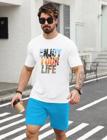 LecGee Men's Hawaiian Short Sleeve Tracksuit Summer T Shirt & Shorts set Aloha Tropical Two Piece Casual Daily Beach in Saudi Arabia