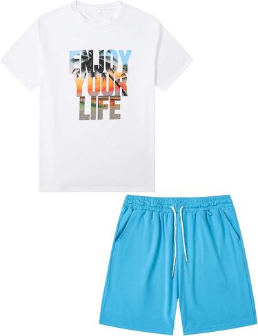 LecGee Men's Hawaiian Short Sleeve Tracksuit Summer T Shirt & Shorts set Aloha Tropical Two Piece Casual Daily Beach in Saudi Arabia