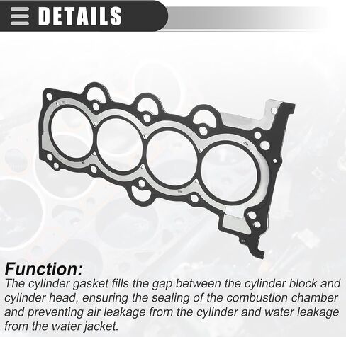 Motoforti Cylinder Head Gasket, Suitable for 1.8L/2.0L Engine, for Hyundai Elantra 2011-2016, Metal, No.22311-2E000, Silver Tone Black in Saudi Arabia