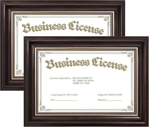 AUEAR, 5.5x8.5 Document Frame with Easel Stand for 5.5x8.5 Business License/Tax Certificate (Dark Brown,1 Pack) in Saudi Arabia