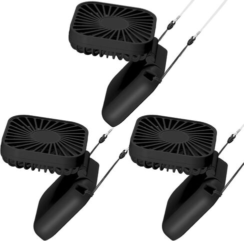 3 Pack Necklace Fans Portable Neck Hanging Fan Mini Fan Handheld Hand Held Fan for Cooling Small Personal Hands Free Fan USB Rechargeable Battery 3 Speed Air Circulatory Fan in Kuwait
