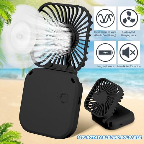 3 Pack Necklace Fans Portable Neck Hanging Fan Mini Fan Handheld Hand Held Fan for Cooling Small Personal Hands Free Fan USB Rechargeable Battery 3 Speed Air Circulatory Fan in Kuwait