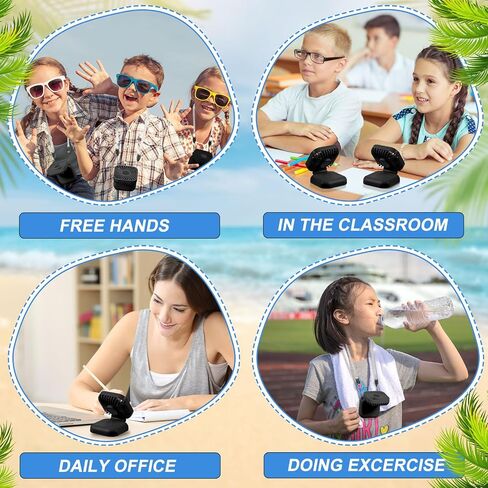 3 Pack Necklace Fans Portable Neck Hanging Fan Mini Fan Handheld Hand Held Fan for Cooling Small Personal Hands Free Fan USB Rechargeable Battery 3 Speed Air Circulatory Fan in Kuwait