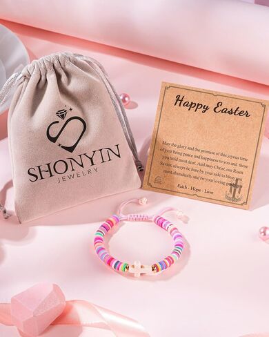 Shonyin Cross Bracelet for Girls - First Communion, Baptism, Confirmation Gifts for Girl, Pearl Jewelry for Your Little Girls in Kuwait