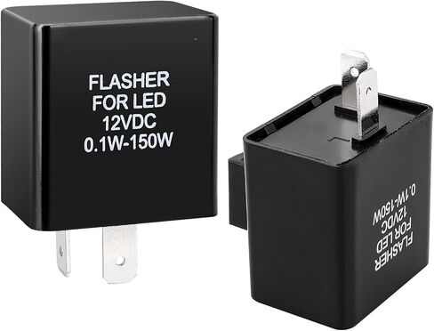 Automatic Electronic Turn Signal Flasher Relay, 12VDC 0.1W-150W 2-Pin, for Led Turn Signal,Motorcycle LED Turn Signal Indicator Flasher Relay,Turn Signal Flasher for Led Lights (1) in Saudi Arabia